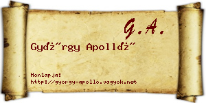 György Apolló névjegykártya